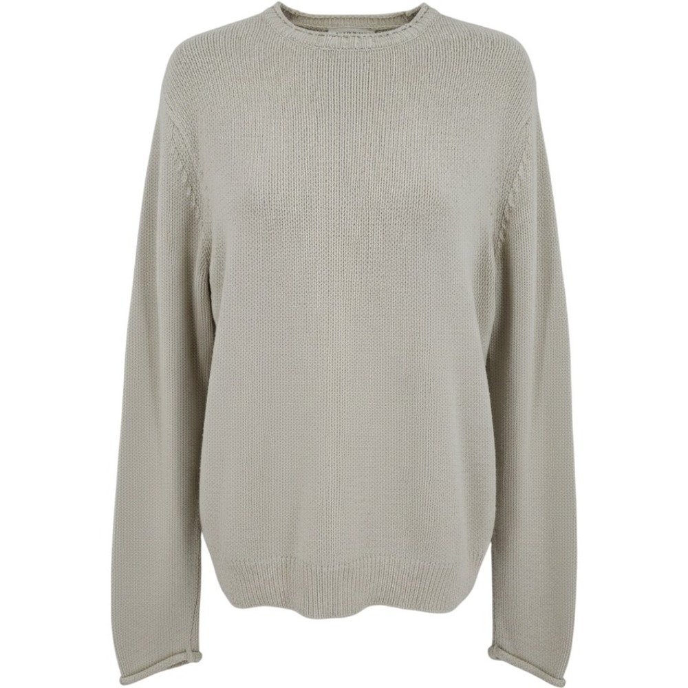 VTG J.Crew Roll Neck Sweater Ivory Cotton Heavy Knit Preppy Pullover Winter Sz L